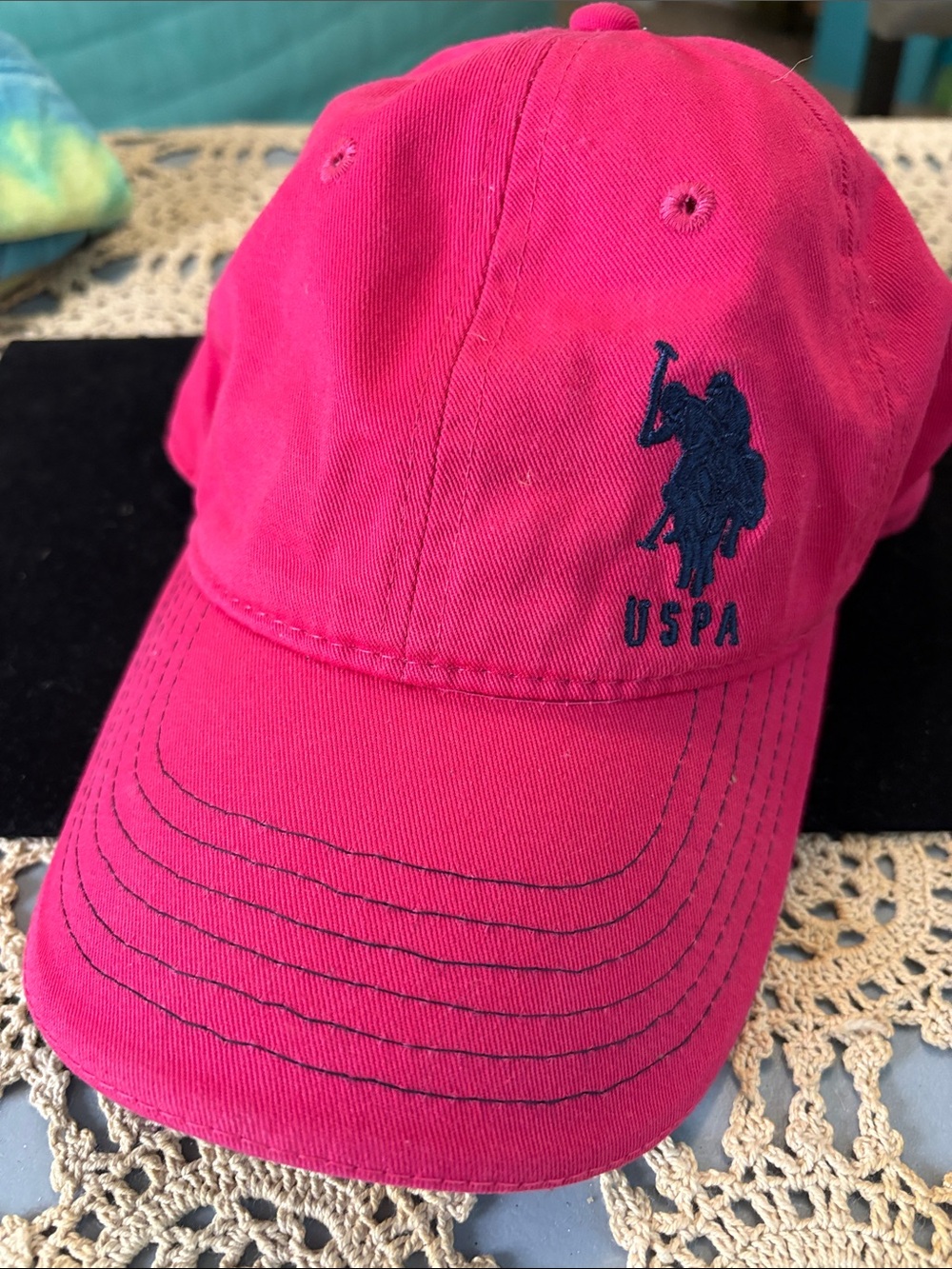 Polo by Ralph Lauren Hot Pink USPA Polo Cap with Navy Logo